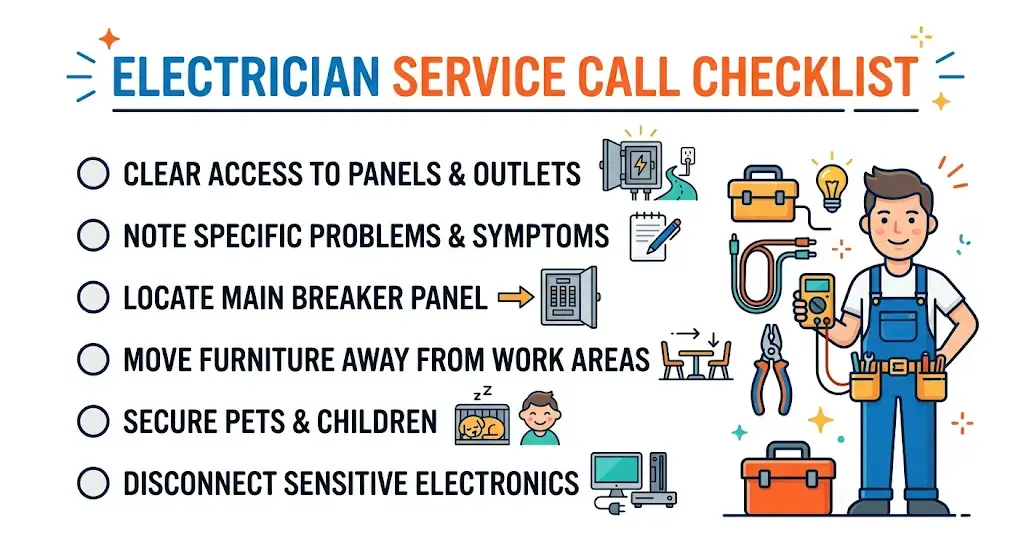 How to Prepare for an Electrician Service Call: Complete Checklist