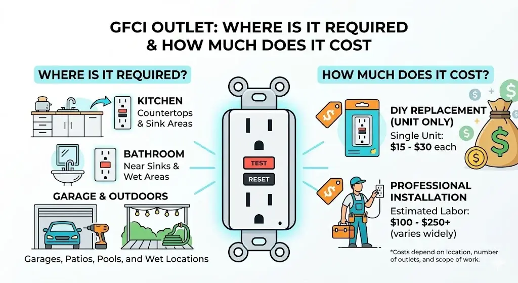 What Is a GFCI Outlet, Where Is It Required and How Much Does It Cost?